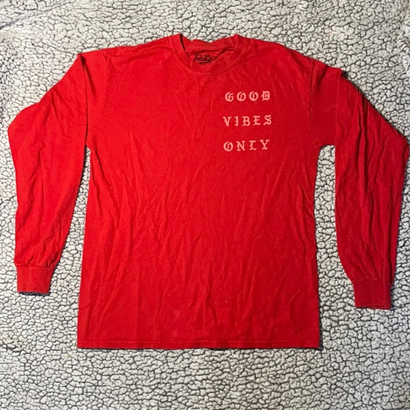 rue21 ‘Good Vibes Only’  red long sleeve - Picture 3 of 8